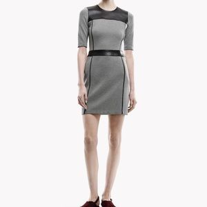 Theory Gray and Black Panel Dress